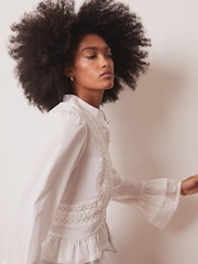Mint Velvet White Lace Ruffle Blouse - Image 5 of 8