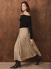 Mint Velvet Natural Spot Print Skirt - Image 2 of 7