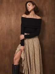 Mint Velvet Natural Spot Print Skirt - Image 6 of 7