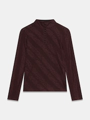 Mint Velvet Red Lace Button Top - Image 6 of 7