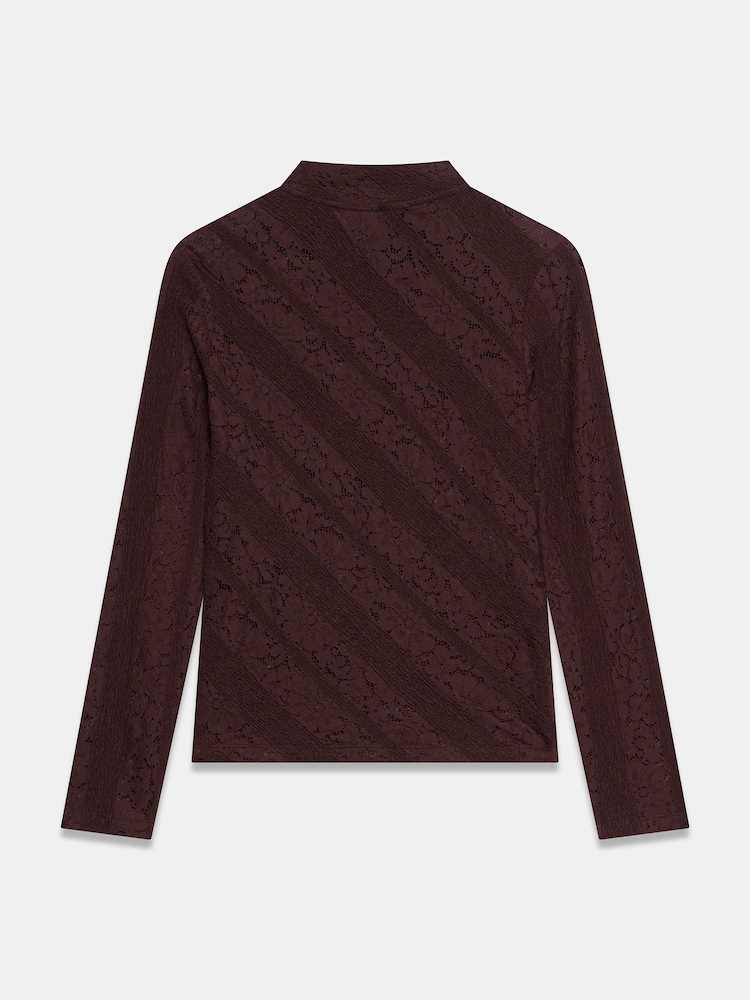 Mint Velvet Red Lace Button Top - Image 7 of 7 Mint Velvet Red Lace Button Top - Image 7 of 7