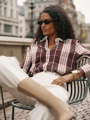 Mint Velvet Red Checked Cotton Shirt - Image 2 of 8