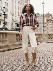 Mint Velvet Red Checked Cotton Shirt - Image 6 of 8