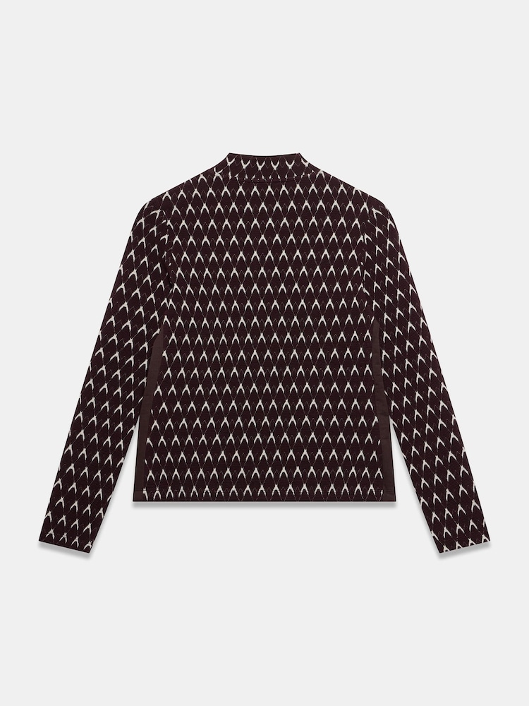 Mint Velvet Red Jacquard Half Zip Top - Image 7 of 7 Mint Velvet Red Jacquard Half Zip Top - Image 7 of 7