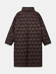 Mint Velvet Brown Quilted Funnel Neck Longline Parka Coat - Image 7 of 7