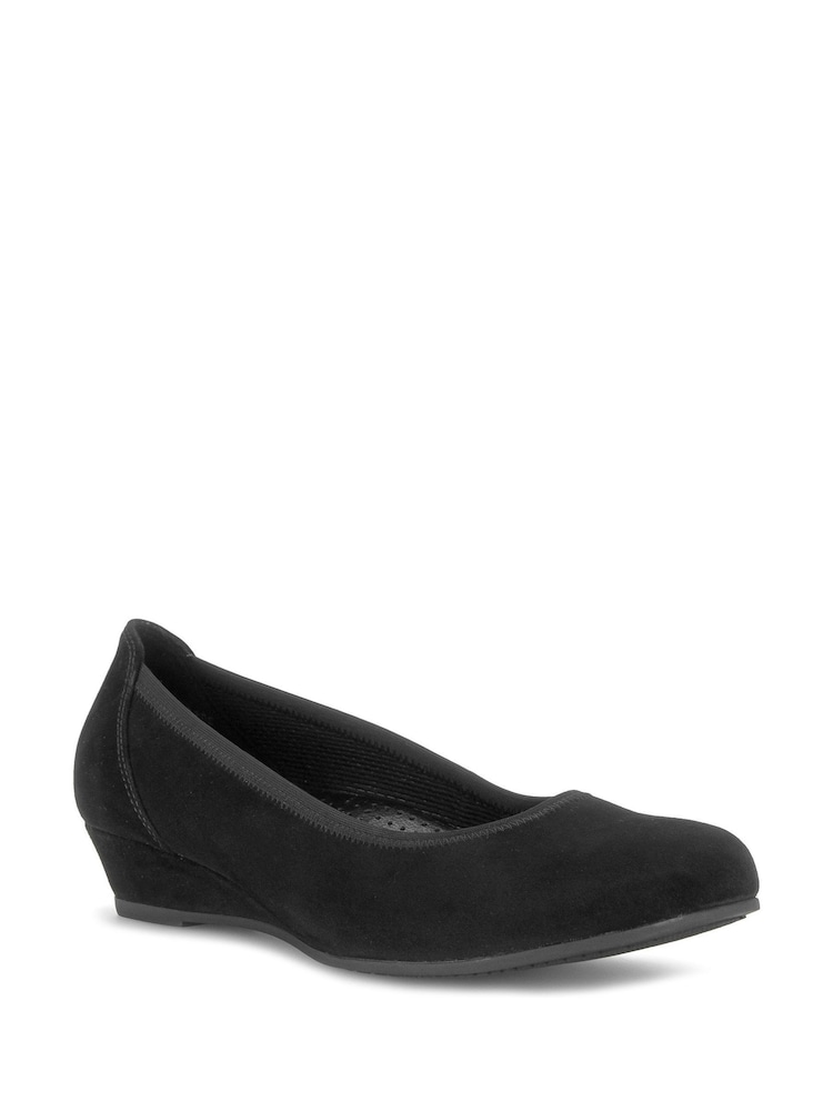 Gabor Black Chester Wedge Shoes - Image 2 of 5