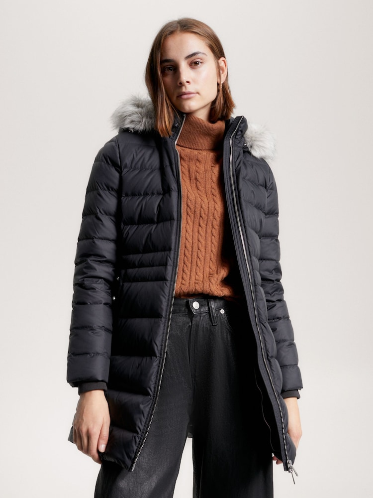 Tommy Hilfiger Black Tyra Down Coat - Image 1 of 9