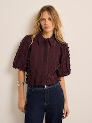 Mint Velvet Red Butterfly Applique Shirt - Image 1 of 8