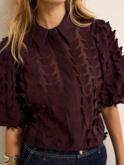 Mint Velvet Red Butterfly Applique Shirt - Image 3 of 8