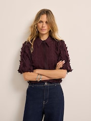 Mint Velvet Red Butterfly Applique Shirt - Image 5 of 8