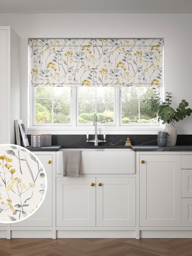Yellow Isla Floral Made to Measure Roller Blind - Image 1 of 6
