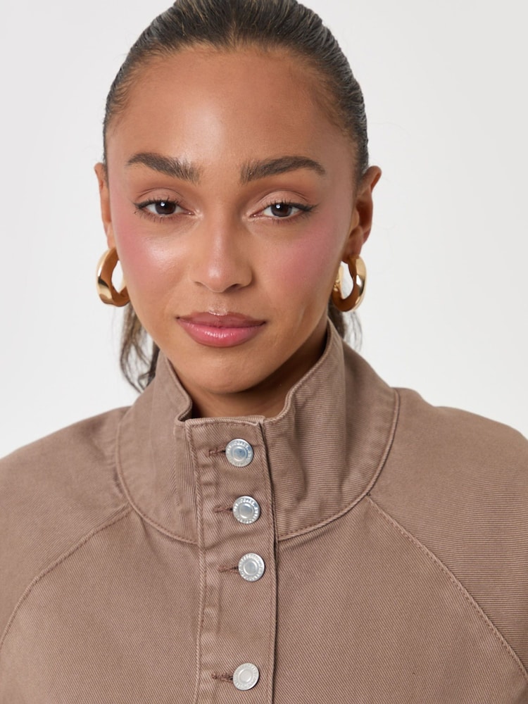 Threadbare Brown Denim Bomber Jacket - Image 4 of 4