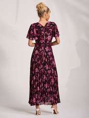 Jolie Moi Purple Chiffon Pleated Maxi Dress - Image 2 of 6