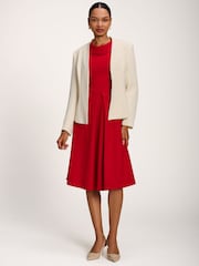 Jolie Moi Red Roll Neck ¾ Sleeve Midi Dress - Image 6 of 6