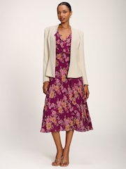 Jolie Moi Pink Printed Chiffon Midi Dress - Image 1 of 6
