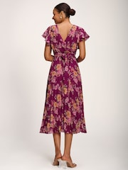 Jolie Moi Pink Printed Chiffon Midi Dress - Image 2 of 6