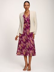 Jolie Moi Pink Printed Chiffon Midi Dress - Image 6 of 6