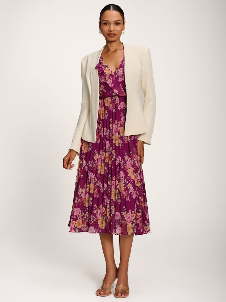 Jolie Moi Pink Printed Chiffon Midi Dress - Image 6 of 6