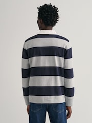 GANT Grey Shield Barstripe Rugby 100% Cotton Shirt - Image 2 of 5
