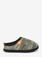 Khaki Camo Sporty Mule Slippers - Image 1 of 4