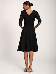 Jolie Moi Black Roll Neck ¾ Sleeve Midi Dress - Image 2 of 6
