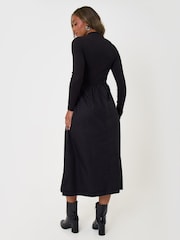 Threadbare Cotton Blend Ribbed Jersey High Neck Midaxi Dress - Bild 2 von 4