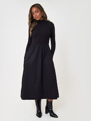 Threadbare Cotton Blend Ribbed Jersey High Neck Midaxi Dress - Bild 3 von 4