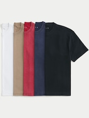 Hollister White Heavyweight Boxy T-Shirts 5 Pack - Image 1 of 2