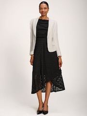 Jolie Moi Black Asymmetrical Draped Midaxi Dress - Image 1 of 6