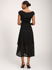 Jolie Moi Black Asymmetrical Draped Midaxi Dress - Image 2 of 6