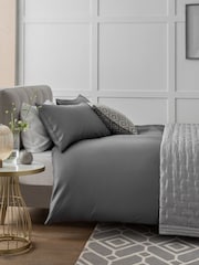 400 Thread Count 100% egiptovski bombaž Sateen Luxury prešito pregrinjalo and Pillowcase Set - Slika 2 iz 4