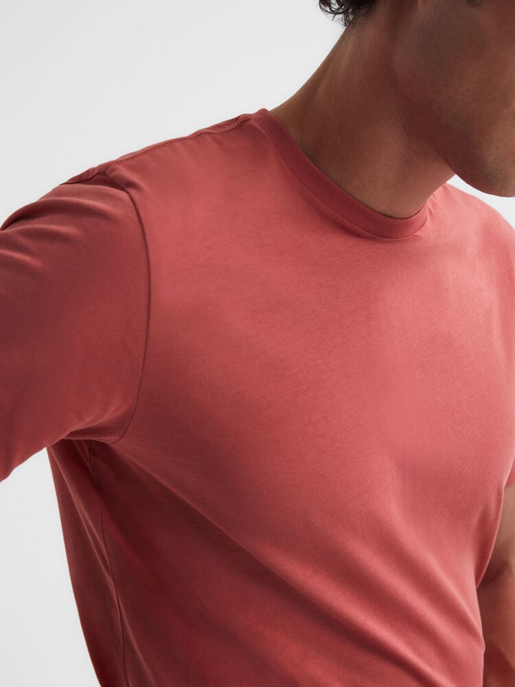 Reiss Coral Bless Crew Neck T-Shirt - Image 1 of 5 Reiss Coral Bless Crew Neck T-Shirt - Image 1 of 5