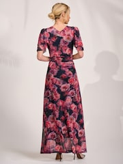 Jolie Moi Pink Angel Sleeve Mesh Maxi Dress - Image 2 of 6