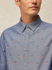 White Stuff Blue Bruton Oxford Shirt - Image 4 of 6