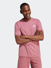 adidas Dark Red Essentials Single Jersey Embroidered Small Logo 100% Cotton T-Shirt - Image 1 of 7