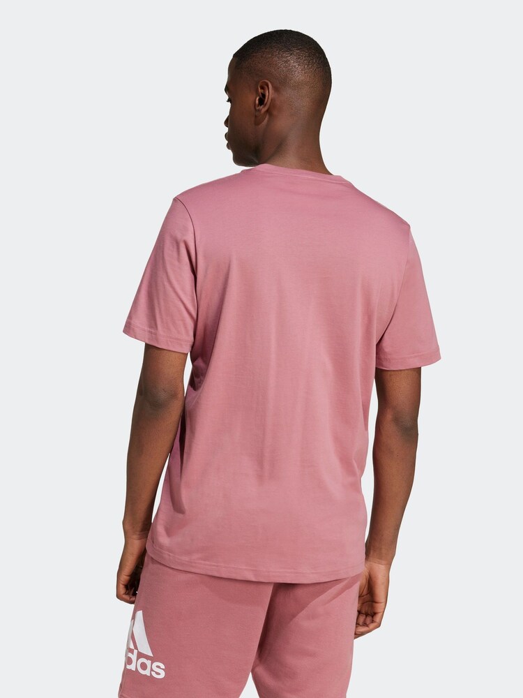 adidas Dark Red Essentials Single Jersey Embroidered Small Logo 100% Cotton T-Shirt - Image 2 of 7 adidas Dark Red Essentials Single Jersey Embroidered Small Logo 100% Cotton T-Shirt - Image 2 of 7