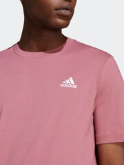 adidas Dark Red Essentials Single Jersey Embroidered Small Logo 100% Cotton T-Shirt - Image 4 of 7