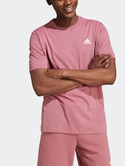 adidas Dark Red Essentials Single Jersey Embroidered Small Logo 100% Cotton T-Shirt - Image 6 of 7