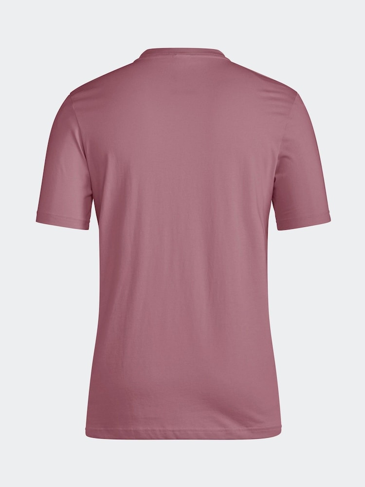 adidas Dark Red Essentials Single Jersey Embroidered Small Logo 100% Cotton T-Shirt - Image 7 of 7