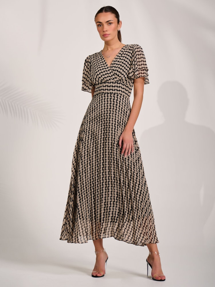 Jolie Moi Black Chiffon Pleated Maxi Dress - Image 1 of 6 Jolie Moi Black Chiffon Pleated Maxi Dress - Image 1 of 6