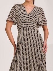 Jolie Moi Black Chiffon Pleated Maxi Dress - Image 3 of 6