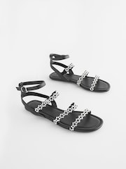 Black Regular/Wide Fit Forever Comfort® Studded Detail Sandals - Image 5 of 10