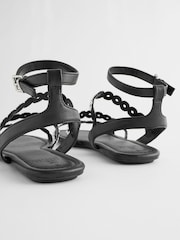 Black Regular/Wide Fit Forever Comfort® Studded Detail Sandals - Image 9 of 10