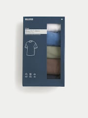 Hollister White/Blue/Green/Brown/Black Heavyweight Boxy T-Shirts 5 Pack - Image 2 of 2