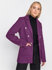 Long Tall Sally Purple Boucle Blazer - Image 1 of 4