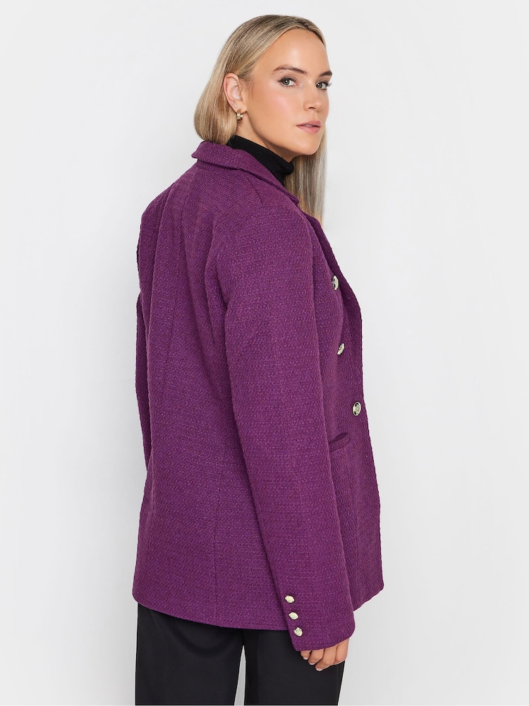 Long Tall Sally Purple Boucle Blazer - Image 2 of 4