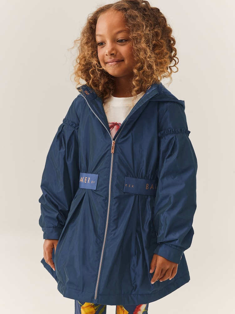 Baker by Ted Baker Shower Resistant Navy Rain Jacket - Image 1 of 6
