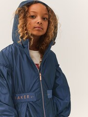Baker by Ted Baker Shower Resistant Navy Rain Jacket - Image 4 of 6