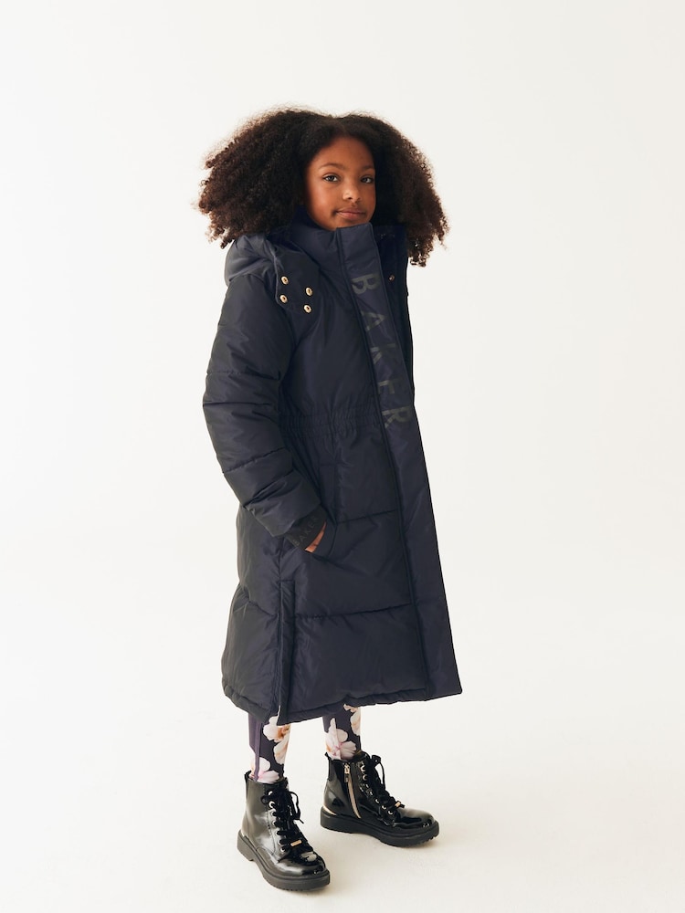 marine - Manteau matelassé long imperméable Baker by Ted Baker - Image 3 of 11