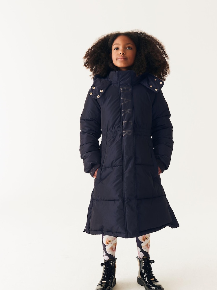 marine - Manteau matelassé long imperméable Baker by Ted Baker - Image 4 of 11